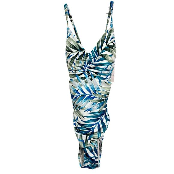 Time and Tru Women's Flower Frenzy One Piece Swimsuit Size Small‎ Tropical Beach - Picture 1 of 7
